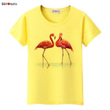 BGtomato Harajuku 2017 Fashion Tops Loose T-shirt flamingos Print tops Women art Shirts Casual Cartoon fashion tees