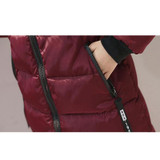 AISHGWBSJ Thicker Parkas Hooded Overcoats Fur Collar Jacket Medium-Long Jackets 2017 New Winter Padded-Coatton Coats PL137
