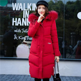 AISHGWBSJ 2017 winter military green parka for women fur collar long jackets with hat female thicker hooded coats cotton PL015