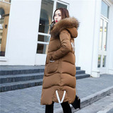 AISHGWBSJ 2017 winter military green parka for women fur collar long jackets with hat female thicker hooded coats cotton PL015