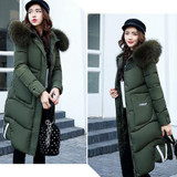 AISHGWBSJ 2017 winter military green parka for women fur collar long jackets with hat female thicker hooded coats cotton PL015