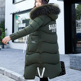 AISHGWBSJ 2017 winter military green parka for women fur collar long jackets with hat female thicker hooded coats cotton PL015