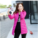 AISHGWBSJ 2017 New Autumn Winter Women Jackets Ultralight Cotton Coat Causal Long Hooded Cotton Parkas Plus Winter Outwear PL034