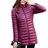 AISHGWBSJ 2017 New Autumn Winter Women Jackets Ultralight Cotton Coat Causal Long Hooded Cotton Parkas Plus Winter Outwear PL034
