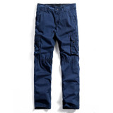 AIRGRACIAS Multi Pocket Mens Cargo Pants Dark Grey Straight Cargo Pants Men Military Style Casual Cotton Material Size 29-40