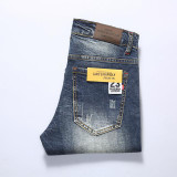AIRGRACIAS Mens Denim Shorts 2017 Summer Straight Casual Knee Length Short Bermuda Masculina Ripped Jeans Shorts For Men 28-40