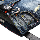 AIRGRACIAS Mens Denim Shorts 2017 Summer Straight Casual Knee Length Short Bermuda Masculina Ripped Jeans Shorts For Men 28-40