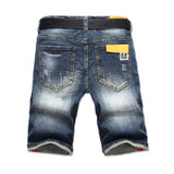 AIRGRACIAS Mens Denim Shorts 2017 Summer Straight Casual Knee Length Short Bermuda Masculina Ripped Jeans Shorts For Men 28-40