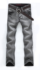 AIRGRACIAS Mens Jeans Classic Retro Nostalgia Straight Denim Jeans Men Plus Size 28-38 Men Long Pants Trousers Brand Biker Jean