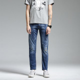 AIRGRACIAS Brand Men Jeans Dark Blue Denim Elasticity Jeans Mens Pants Biker Jeans Men Stretch Ripped Jean M Long Trousers