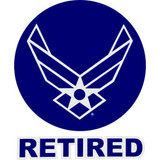 Air Force Retired With Hap Arnold Wing 4" Clear Decal
