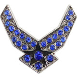 Air Force Hap Arnold Wings with Blue Gemstones 3/4" Lapel Pin