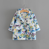 aipie New Brand Fashion Children Boys Girls Trench European and American Style Butterfly Printing Unisex Outerwear &amp; Coats