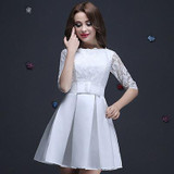 In Stock Black Burgundy Lace Half Sleeve Short Prom Party Cocktail Dresses 2017  vestidos de coctel robe cocktail In Stock Black Burgundy Lace Half Sleeve Short Prom Party Cocktail Dresses 2017  vestidos de coctel robe cocktail
