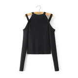 In Europe the spring of 2017 new women's fashion sexy Strapless big sweater coat TT826 1209
