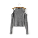 In Europe the spring of 2017 new women's fashion sexy Strapless big sweater coat TT826 1209
