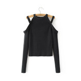 In Europe the spring of 2017 new women's fashion sexy Strapless big sweater coat TT826 1209