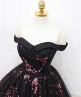 IBayU Beautiful Flower Short Black Cocktail Dress Vestido De Festa Curto De Luxo Elegant Cocktail Dresses Puffy Formal Gown