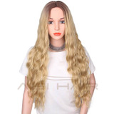 I's a wig Synthetic Brown Blonde Red Black Heat Resistant Hair Water Wave Wigs for Black Women