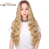 I's a wig Synthetic Brown Blonde Red Black Heat Resistant Hair Water Wave Wigs for Black Women