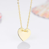I&amp;zuan Trendy Heart Shape Pendant Sterling Silver Jewelry Plated Yellow Gold Jewelry For Women 925 Silver Pendant Necklace