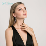 I&amp;Zuan Fine Jewelry S925 Sterling Silver Jewelry Dangle Pearl Earrings For Women White/Black Freshwater Pearl Drop Earrings