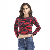 HziriP Streetwear Women Sweatshirt 2017 New Autumn Winter Long Sleeve Camouflage Crop Top Hoodie Plus Velvet Short Sweatshirts