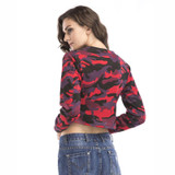 HziriP Streetwear Women Sweatshirt 2017 New Autumn Winter Long Sleeve Camouflage Crop Top Hoodie Plus Velvet Short Sweatshirts