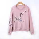 HziriP Embroidery Long-sleeved Hoodies Sweatshirt 2017 Autumn Casual Oversize Sweatshirt Women Jumper Fashion Plus Size S-3XL