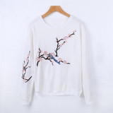 HziriP Embroidery Long-sleeved Hoodies Sweatshirt 2017 Autumn Casual Oversize Sweatshirt Women Jumper Fashion Plus Size S-3XL
