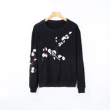HziriP Embroidery Long-sleeved Hoodies Sweatshirt 2017 Autumn Casual Oversize Sweatshirt Women Jumper Fashion Plus Size S-3XL