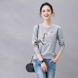 HziriP Embroidery Long-sleeved Hoodies Sweatshirt 2017 Autumn Casual Oversize Sweatshirt Women Jumper Fashion Plus Size S-3XL