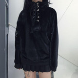 HziriP 2017 New Letters Embroidery Women Hoodies Sweatshirts Harajuku Autumn Winter Velvet Warm Loose Casual Sweatshirt Moletom