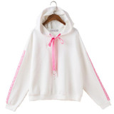 HziriP 2017 New Autumn Winter Femme Loose Plus Size Long Sleeve Hoody Women Pink Letter Sweatshirt Tops Casual V Neck Pullovers