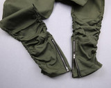 HZIJUE Cool Black/Green korean hip hop fashion pants with zippers factory connection mens urban clothing joggers men