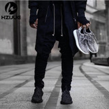 HZIJUE Cool Black/Green korean hip hop fashion pants with zippers factory connection mens urban clothing joggers men