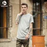 HZIJUE 2017 justin bieber clothes cotton t-shirt swag summer mens t shirts skateboard tshirt solid hip hop T shirt solid men TEE