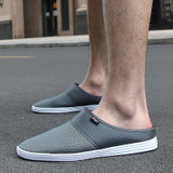HZHICN New Summer Men Shoes Breathable Men Casual Shoe 2017 Fashion Soft Light Mesh Shoes Men Loafers Slip-on Flat Sandals Black