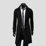 2017 Cool Men Double Breasted Overcoat Outwear Trench Coat Winter Long Jacket