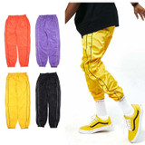 2017 Cool Fashion Urban Hip Hop Clothing Men Stage Drape 90s Striped Joggers Nylon Black Gold Mens Track Pants
