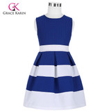 2017 Contrast Color Blue Flower Girl Dresses for Party Children Kids Pageant Ball Gown First Communion Dress Wedding Prom Gowns