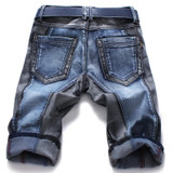 2017 Color Block Men's Jeans pants Slim straight Fashion Brands  Rock  Elastic designer jeans for Men