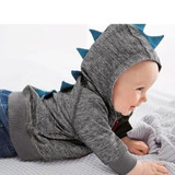 2017 coat Baby Boy Girl Dinosaur Pattern Hooded Zipper Tops Clothes