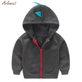 2017 coat Baby Boy Girl Dinosaur Pattern Hooded Zipper Tops Clothes