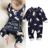 2017 Christmas Newborn baby boy winter clothes Cotton Long Sleeve Baby Rompers Soft Infant Baby girl Clothing Set Jumpsuits