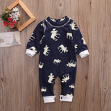 2017 Christmas Newborn baby boy winter clothes Cotton Long Sleeve Baby Rompers Soft Infant Baby girl Clothing Set Jumpsuits