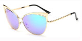 2017 Classic Cat Eye Metal Women Sunglasses Brand Designer Retro Vintage Glasses Sunglasses Women Mirror Rose Gold Oculos de sol