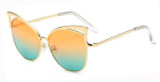 2017 Classic Cat Eye Metal Women Sunglasses Brand Designer Retro Vintage Glasses Sunglasses Women Mirror Rose Gold Oculos de sol