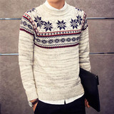 2017 Christmas Sweater New Autumn Fashion Brand Casual Jacquard Male Sweater O-Neck Slim Knitted Men's Sweaters Men Pullovers
