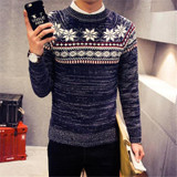 2017 Christmas Sweater New Autumn Fashion Brand Casual Jacquard Male Sweater O-Neck Slim Knitted Men's Sweaters Men Pullovers